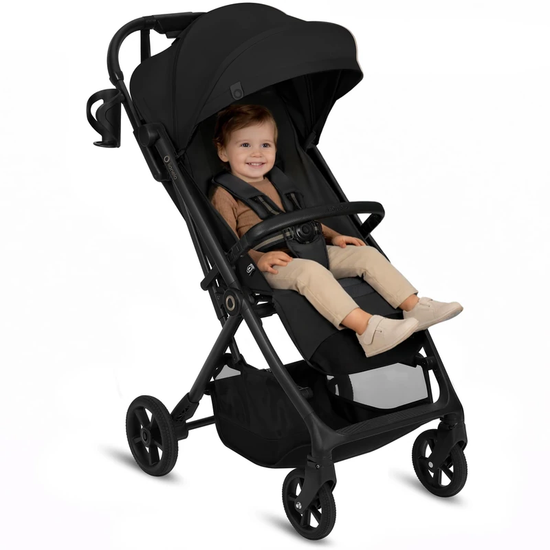 Lionelo TANSI Pushchair from Birth up to 4 Years / 22 kg Lightweight Compact Stroller with One-Hand Auto-Fold, GravelTech Suspension Wheels, Reclining Seat to Lying Position, Breathable, Mosquito net