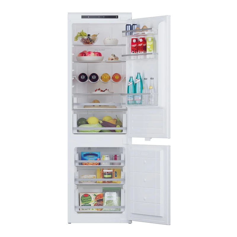 Candy Integrated Fridge Freezer, E Rated, Total No Frost, 244L Total Capacity, White, 177x54x54.5cm - CBBMT18EK