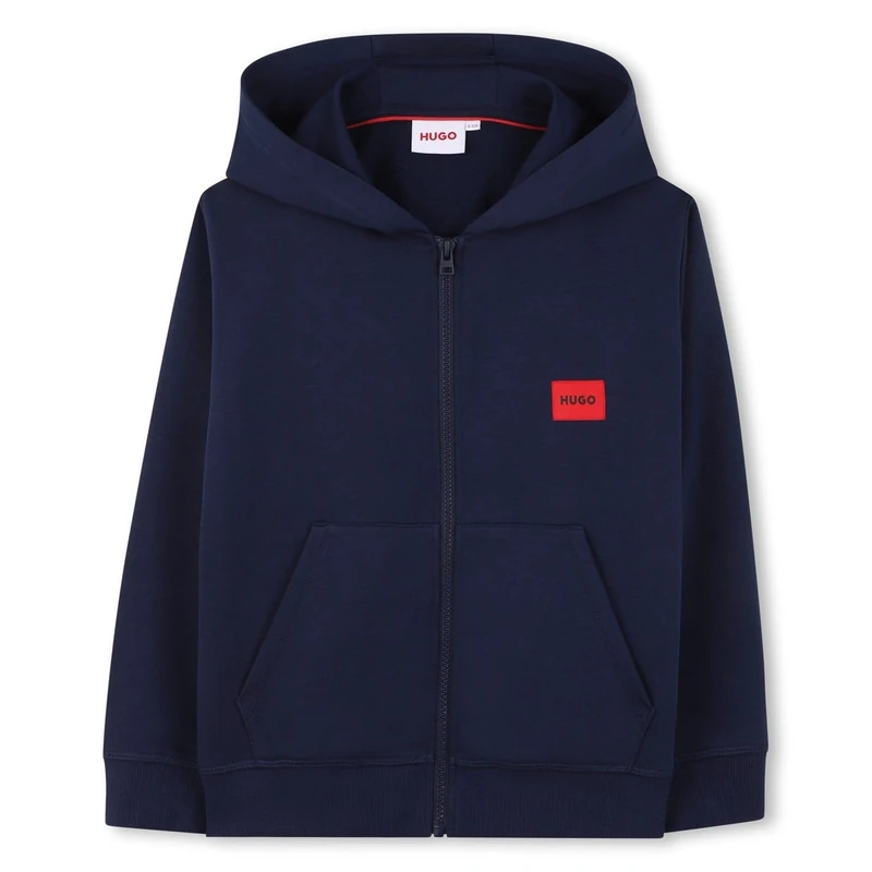 HUGO Kids Logo Zip Hood Navy Blue 10 Years
