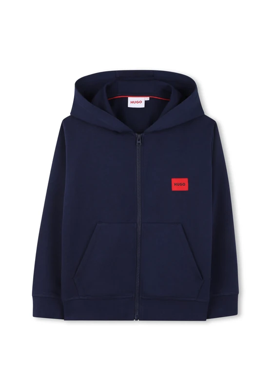 HUGO Kids Logo Zip Hood Navy Blue 6 Years
