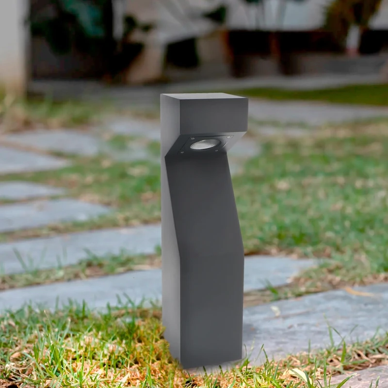 M Ledme - Teba Grey 10 W 1000 lm LED Outdoor Beacon with Adjustable 3CCT, COB, IP65, 60 cm Ideal for Gardens, Driveways, Entrances and Patios.