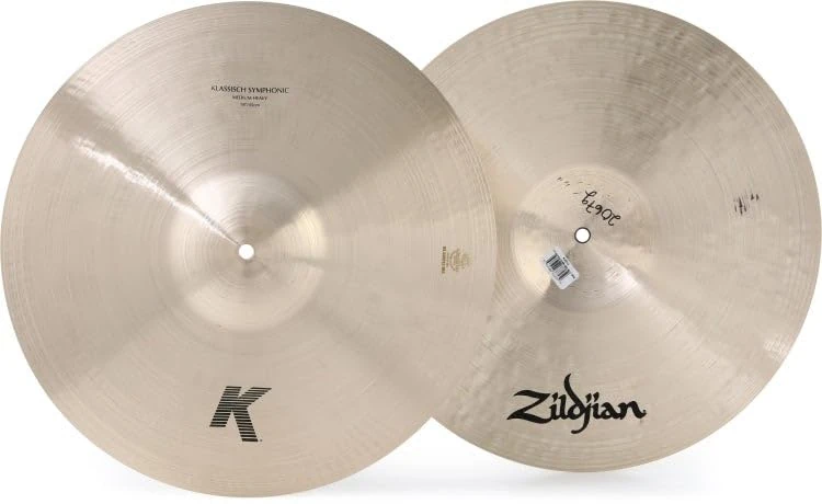 ZILDJIAN ZJ K2211 18K Klassisch Symphonic Medium Heavy Pair 18 Inch Orchestral Cymbals Rich Complex Dark Sound Wide Dynamic Range Professional Symphonic Use