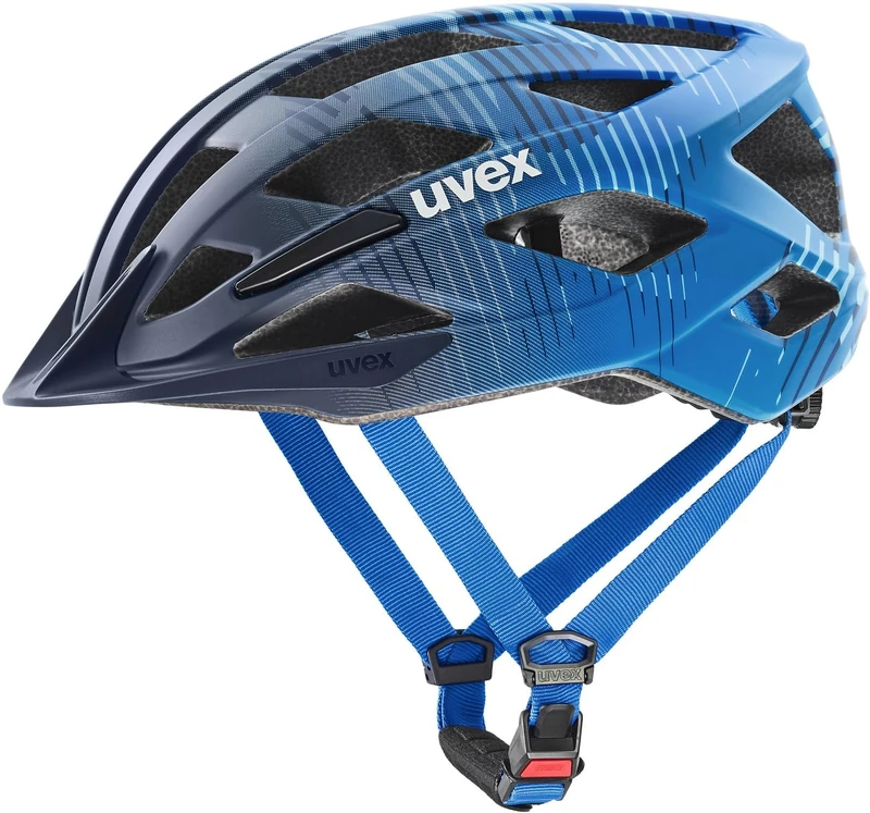 uvex air wing 2 cc - lightweight bike helmet for children - individual size adjustment - optimized ventilation - dusk-bubble blue matt - 52-57 cm