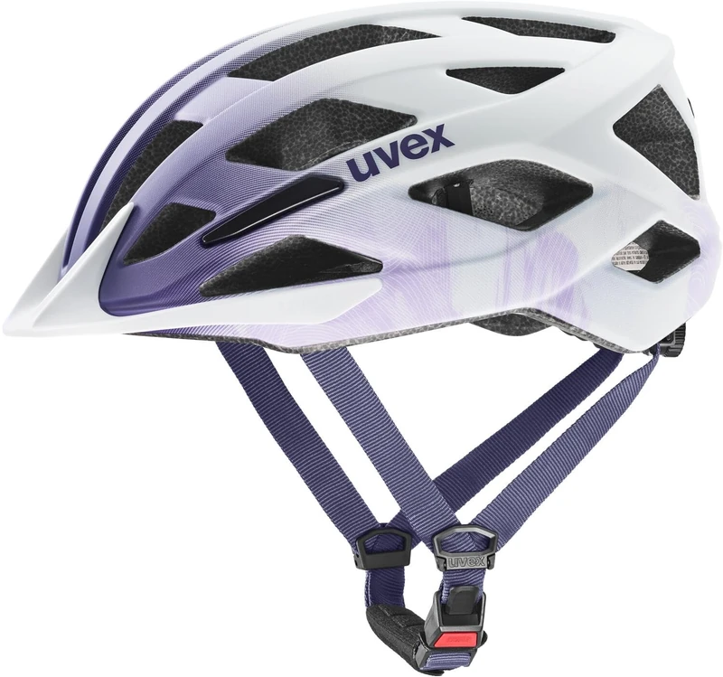 uvex air wing 2 cc - lightweight bike helmet for children - individual size adjustment - optimized ventilation - lilac-white matt - 50-54 cm