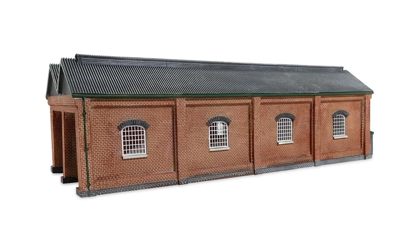 Hornby TT TT9019 Double Engine Shed - Red Brick Collection, Railway - Accessories - Resin Building, for ages +14 Years