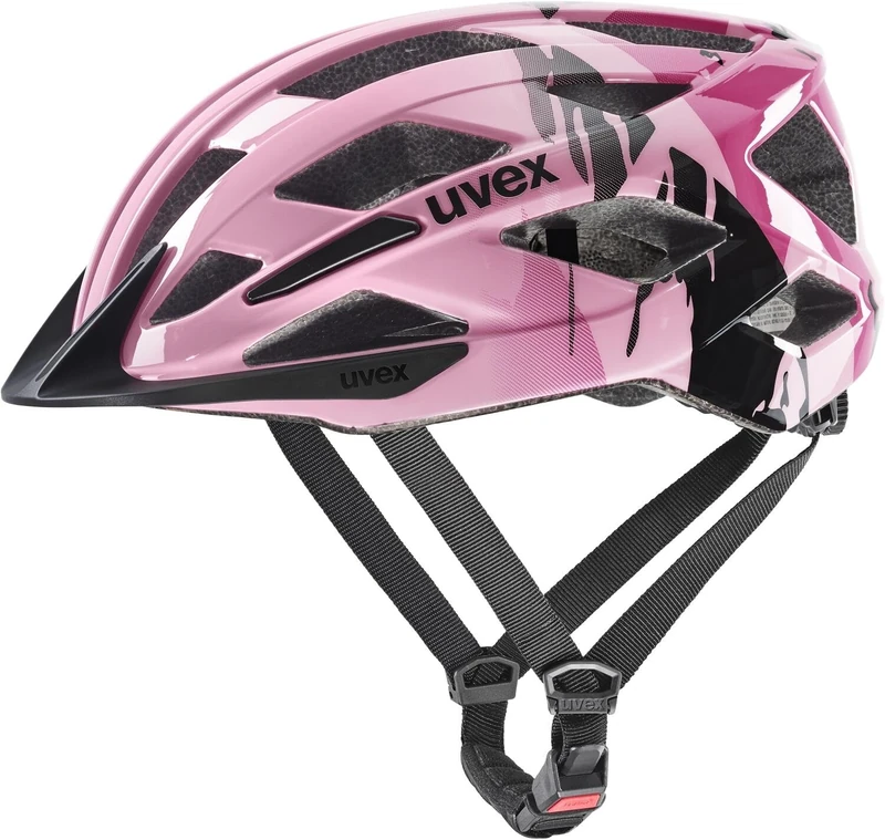 uvex air wing 2 - lightweight bike helmet for children - individual size adjustment - optimized ventilation - strawberry-black - 50-54 cm