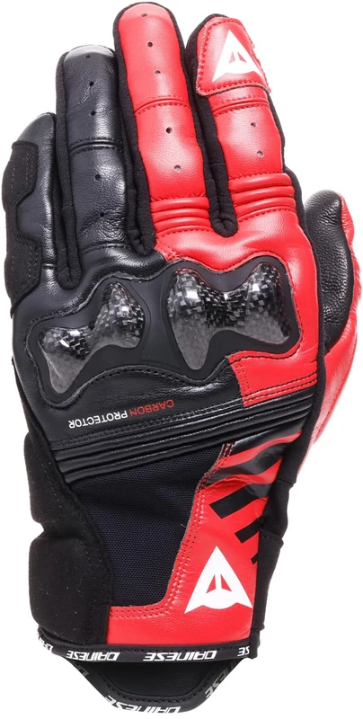 Dainese Reacto Carbon Motorcycle Glove Short, Black/Red, XL