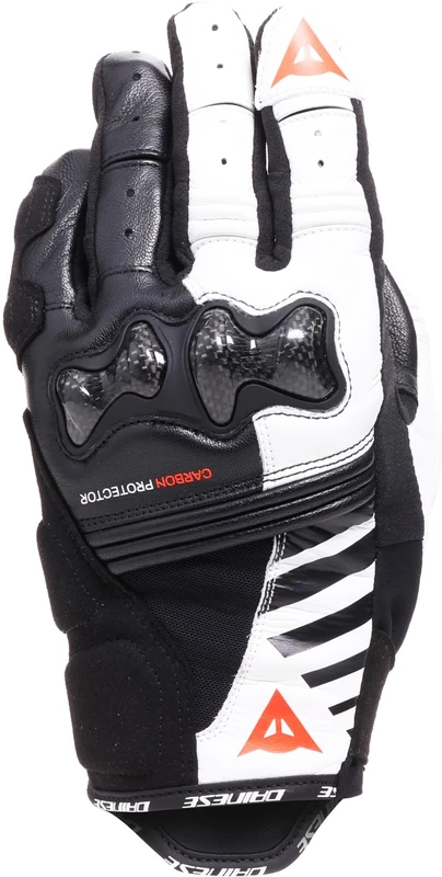 Dainese Reacto Carbon Short Women's Biker Glove, Black/White/Red, M