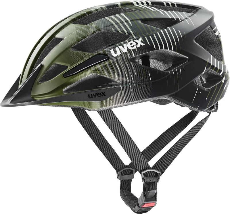 uvex air wing 2 cc - lightweight bike helmet for children - individual size adjustment - optimized ventilation - dark olive-black matt - 52-57 cm