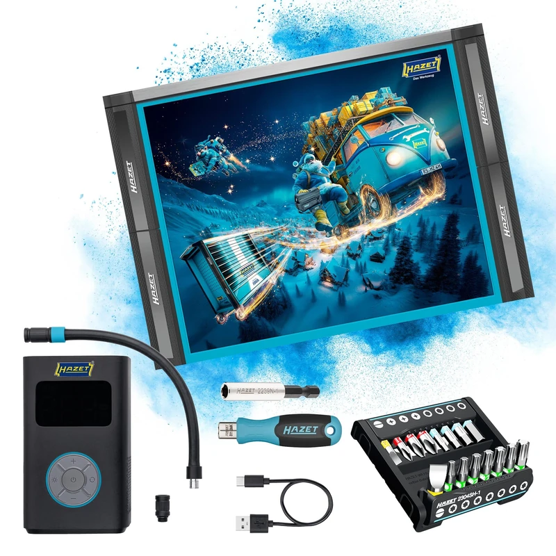 HAZET Advent Calendar26 Advent Calendar, 24 Pieces, Battery Compressor