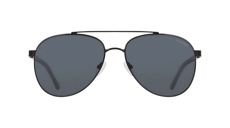 Nautica Men's Sunglasses N111SP - Black with Solid Smoke Polarized Lens