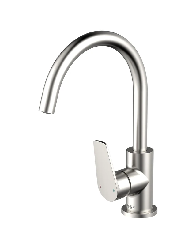 Bristan Raspberry Kitchen Tap - Swivel spout, Single Lever EasyFit Stainless Steel Kitchen Sink tap, RSP EFSNK SS