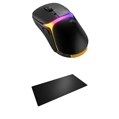 GLORIOUS Gaming Model O 3 Wireless Mouse (Black) & Mouse Pad 2 (3XL, Black) Bundle - 8K Wireless Polling, Massive 3XL Surface