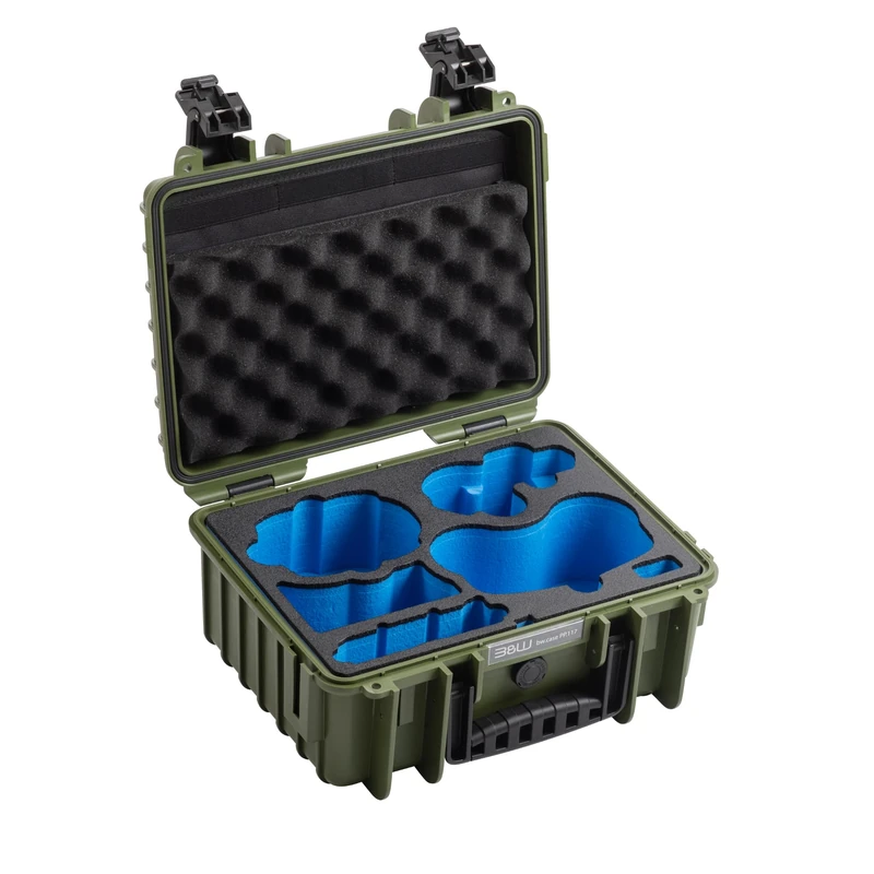 B&W International Outdoor 3000 Transport Case (PP.117) - for Antigravity A1 - Waterproof (IP67), Dustproof, Shockproof, Extremely Robust, Bronze Green, 37 x 30 x 17 cm, Antigravity A1