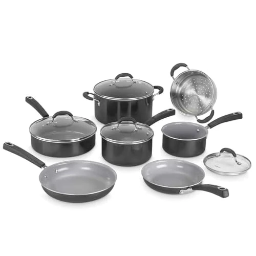 Cuisinart® Ceramica XT Non-Stick Cookware Set | 11pc pots and pan Set | Titanium Non-Stick Ceramic | for All hobs Including Induction | PFAS-Free | Tempered Glass lids | Fast, Even Heating