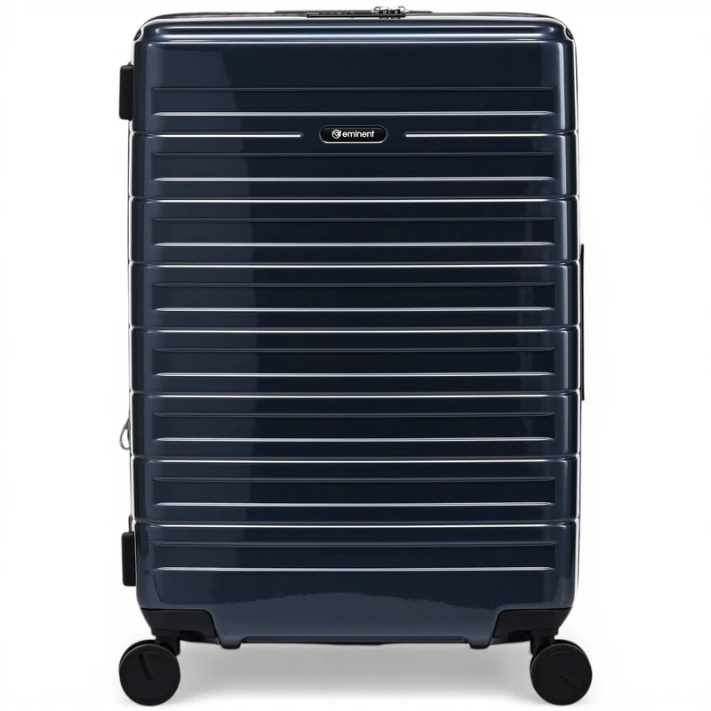 Eminent Voyager Medium Suitcase 67x44x26, Expandable, Hard Shell, 4 Spinner Wheels, Lightweight, Check in, TSA Lock, 3.4 kg, 71L, Travel Luggage Trolley Holiday Trip Bag Black