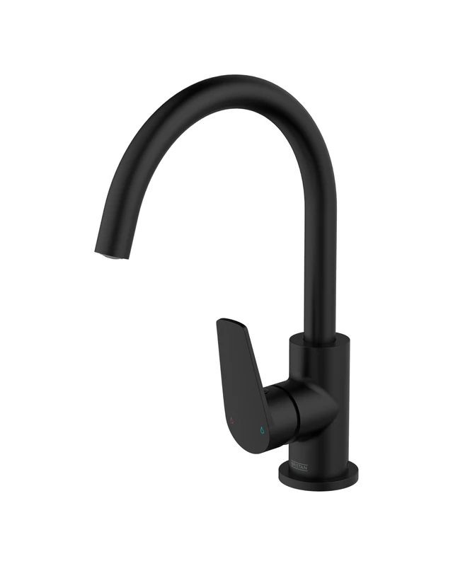 Bristan Raspberry Kitchen Tap - Swivel spout, Single Lever EasyFit Black Kitchen Sink tap, RSP EFSNK BLK - Image 1