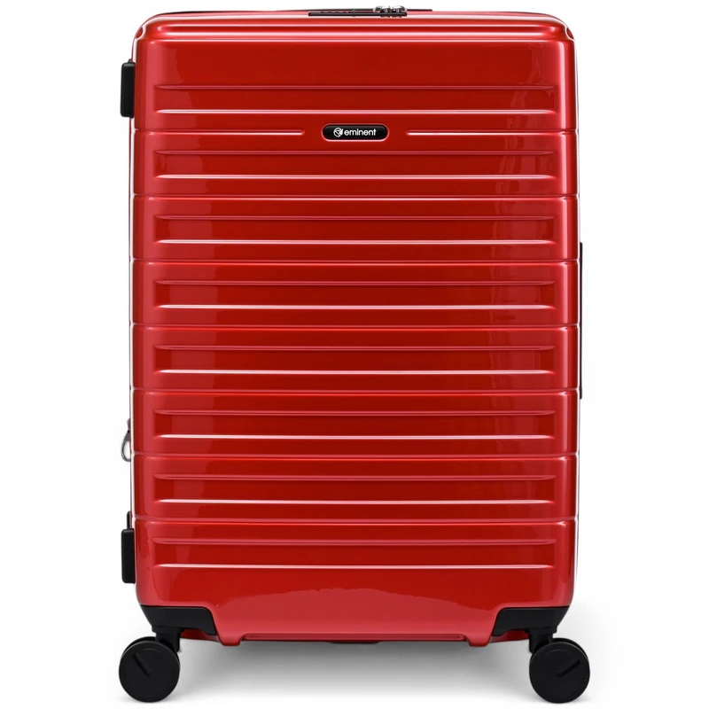 Eminent Voyager Medium Suitcase 67x44x26, Expandable, Hard Shell, 4 Spinner Wheels, Lightweight, Check in, TSA Lock, 3.4 kg, 71L, Travel Luggage Trolley Holiday Trip Bag Red