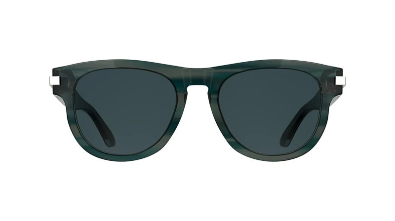 Calvin Klein Men's Sunglasses CK25532S - Transparent Striped Blue with Solid Blue Lens