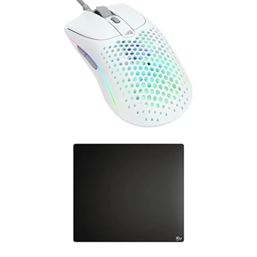 GLORIOUS Gaming Model O 2 Wireless Mouse (White) & Elements Air Mousepad Bundle - Ultra-Fast Hard Pad, Lightweight Mouse