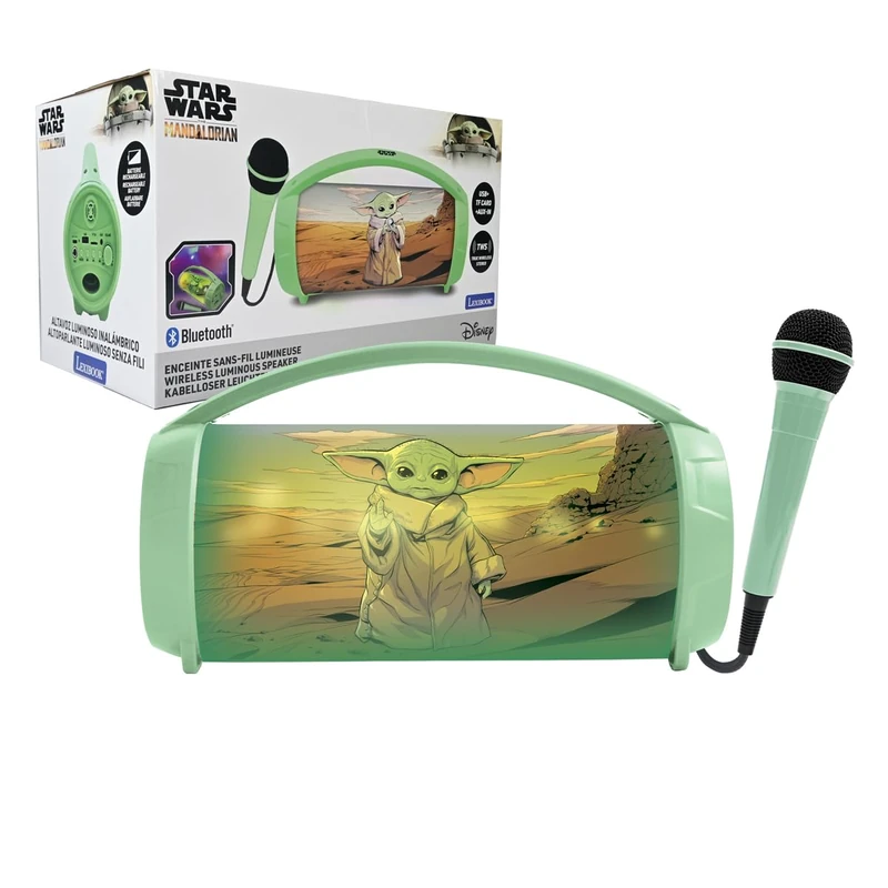 LEXIBOOK, Star Wars Bluetooth light speaker karaoke, green, BTP585SWZLXB