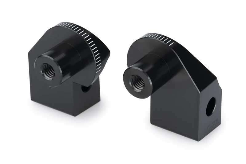 Puig 22639N Rider Footpeg Bracket CNC-machined aluminum with black anodized finish, precise millimetric adjustment, sporty design and direct original system mounting, Black.