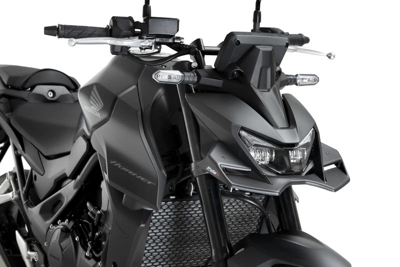 Puig 22427J Naked Front Wings in 3 mm ABS aerodynamic design with anti-wheelie, anti-shimmie and downforce effect for greater stability and sporty character, Matte Black