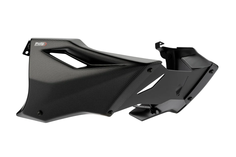 Puig 22385C Belly Pan in aluminum and ABS, aerodynamic, with anti-corrosion metal brackets and UV treatment for high lower protection and sporty design, Carbon Look.