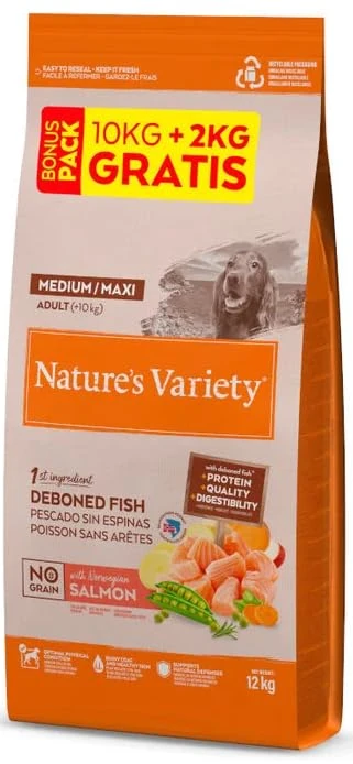 Nature's Variety Dog NG Med AD Salmon 10+2kg