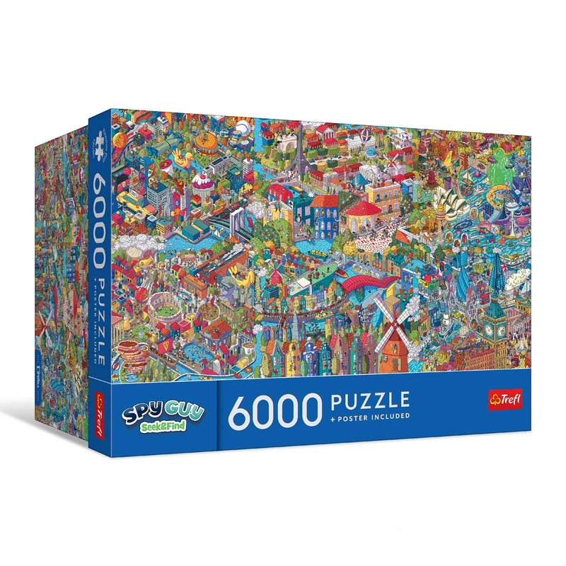 Trefl Premium Plus Quality - Spy Guy - Seek & Find: City Break Puzzle - 6000 Pieces, Timeless Themes Series, Pieces That Fit Perfectly, For Adults & Teens Ages 14+