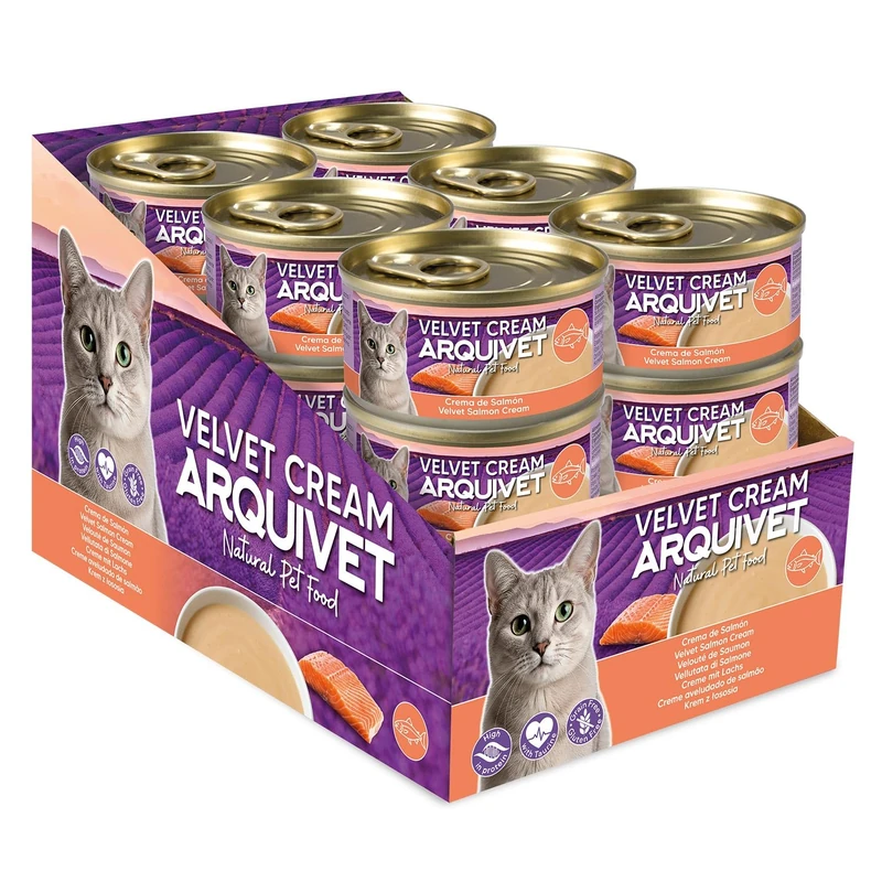 24-pack - Velvet Cream Salmon Cat Food - 80g cans - Wet cat food - ARQUIVET