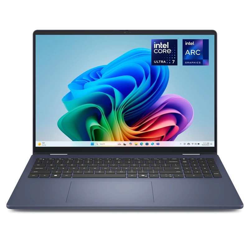 Dell 16 Plus 2-in-1 Laptop DB06250 Copilot+ PC 16" 2.5K Mini-LED Touch 90Hz HDR 600, Intel Core Ultra 7 256V, Intel Arc, 16GB RAM DDR5, 1TB SSD, Windows 11 Home, UK QWERTY Backlit Keyboard - Blue