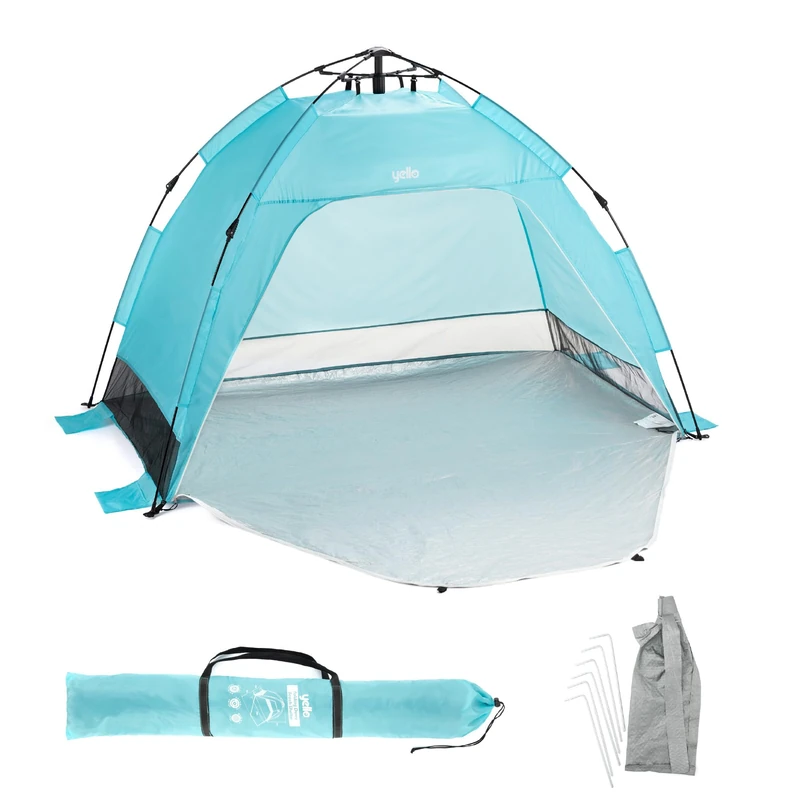 Yello Easy Beach Dome Shelter, Pop Up Beach Shelter Tent, Family Sun and UPF 50+ Protection, Portable Beach Canopy with Mesh Vents, Carry Bag, Wind and Sand Protection Tent