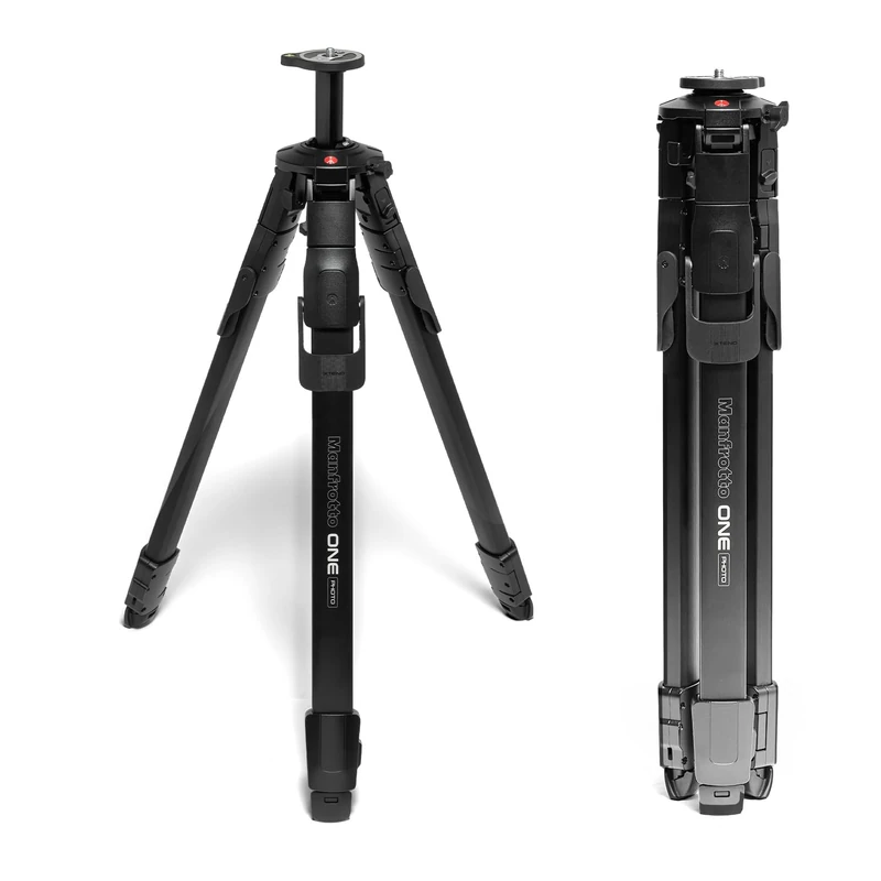 Manfrotto ONE Photo, Aluminium Tripod, 12kg Load, 90° Horizontal Column, XTEND Legs Fast Setup, Sliding Centre Column, Modular Feet, Professional Photo Tripod for DSLR & Mirrorless Cameras