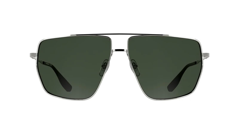 KARL LAGERFELD Men's Sunglasses KL370S - Silver with Solid Khaki Lens