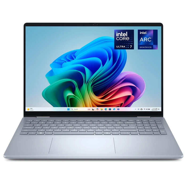 Dell 16 Plus 2-in-1 Laptop DB06250 Copilot+ PC 16" 2K (1920x1200) Touch, Intel Core Ultra 7 256V, Intel Arc Graphics, 16GB DDR5 RAM, 512GB SSD, Windows 11 Home, UK QWERTY Backlit Keyboard Ice Blue