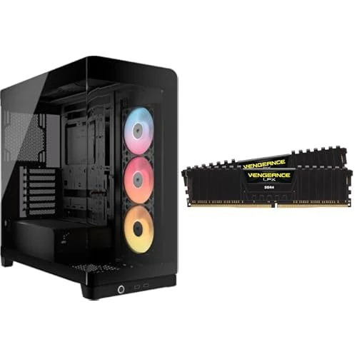 CORSAIR FRAME 4500X RS-R ARGB Panoramic Glass Mid-Tower PC Case x CORSAIR VENGEANCE LPX DDR4 RAM 32GB (2x16GB) 3200MHz CL16-20-20-38 1.35V Intel XMP AMD EXPO Computer Memory