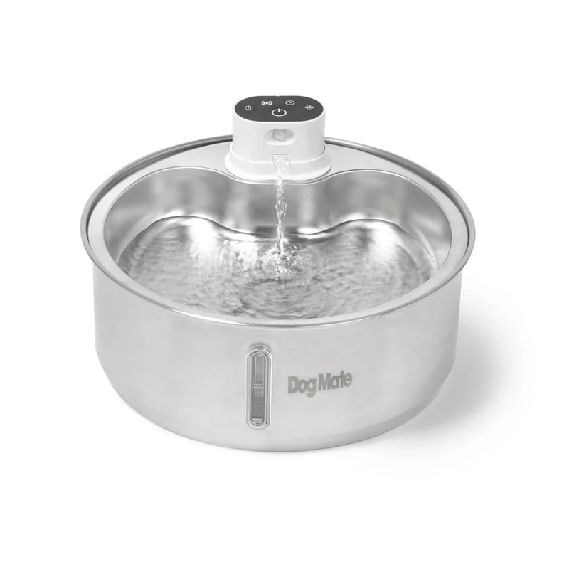 Dog Mate 8 Liter Stainless Steel Dog Water Fountain – Automatic Pet Water Dispenser for Large Dogs, Filtered Drinking Fountain, Hygienic Metal Bowl, USB Powered