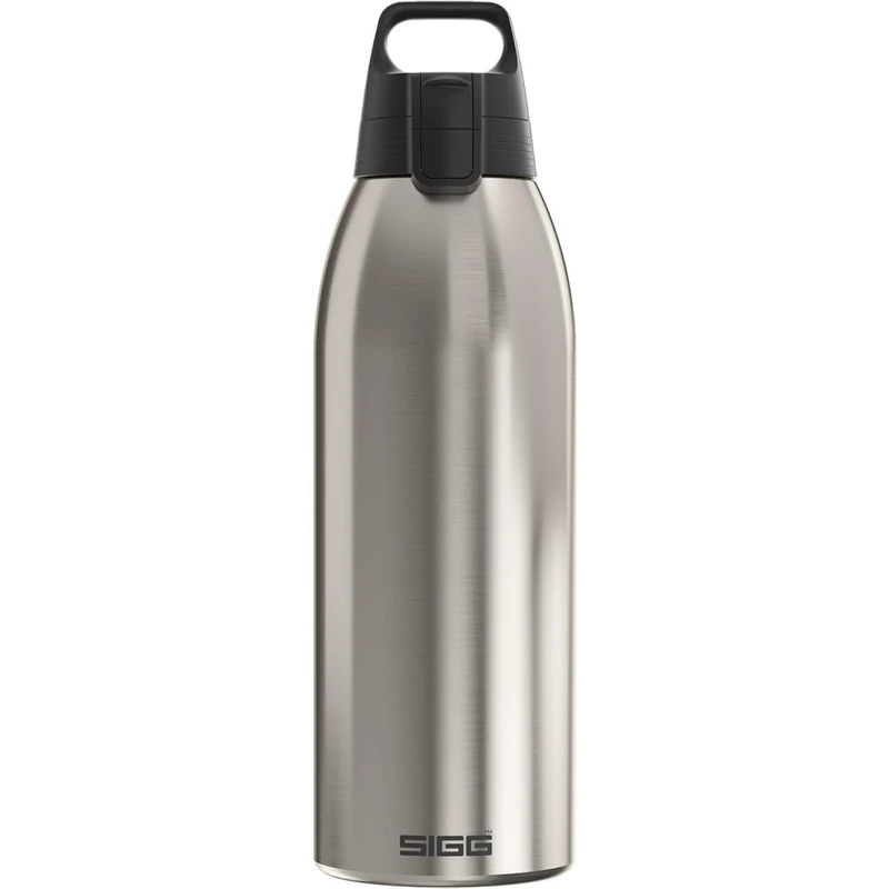SIGG - Stainless Steel Insulated Water Bottle - Shield Therm One Brushed - Suitable for Carbonated Beverages - Leakproof - Dishwasher Safe - BPA Free - 90% Recycled - for the Outdoor - Silver - 1L