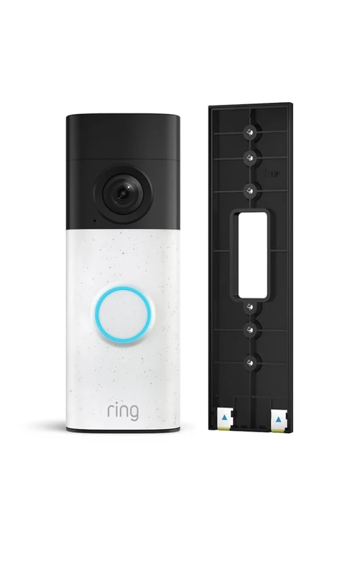 Ring Battery Video Doorbell (newest gen) + No-Drill Mount | DIY Wireless Doorbell Camera | Retinal 2K | 6x Zoom | Built-In Battery | 30-day free trial of Ring Subscription Plan