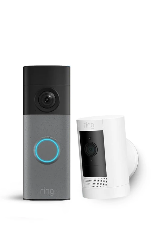 Ring Home Security Bundle: Battery Video Doorbell + Outdoor Camera Battery (Stick Up Cam) 1080p | DIY Wireless System | Two-Way Talk | Works with Alexa | 30-day free trial of Ring Subscription Plan