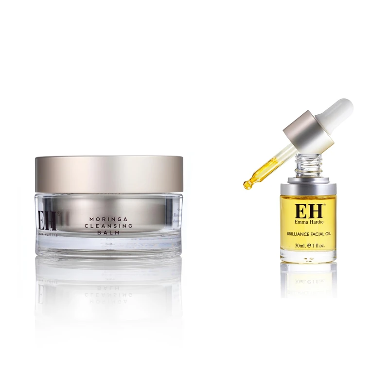Emma Hardie Cleanse and Nourish Bundle - Moringa Cleansing Balm 100g, Brilliance Facial Oil 30ml, Luxury Skincare Duo for Radiant, Hydrated, Smooth Skin – Suitable for All Skin Types