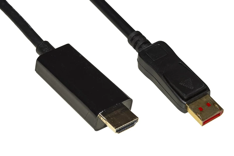 LINK LKCDPH142103 - Pack of 3 DisplayPort 1.4 → HDMI 1m Cables - Gold Contacts, 4K×2K 60Hz, 18Gbps, HDR, RGB 4:4:4, Dual Shielded - Compatible PC, Notebook, Monitor, HDTV