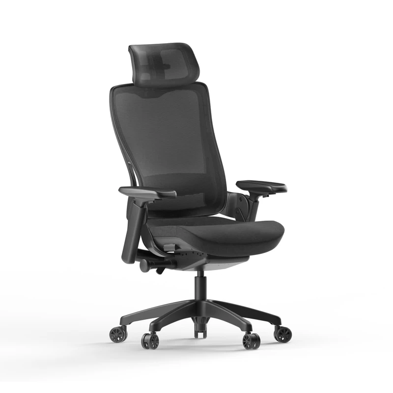 Elgato Embrace - Ergonomic Studio Chair with Waterfall Edge, Mesh Back, 4D Armrests, Discreet Logo, Adjustable Height, Tilt and Lock Mechanism, Rolling Base, Easy Assembly - Image 1