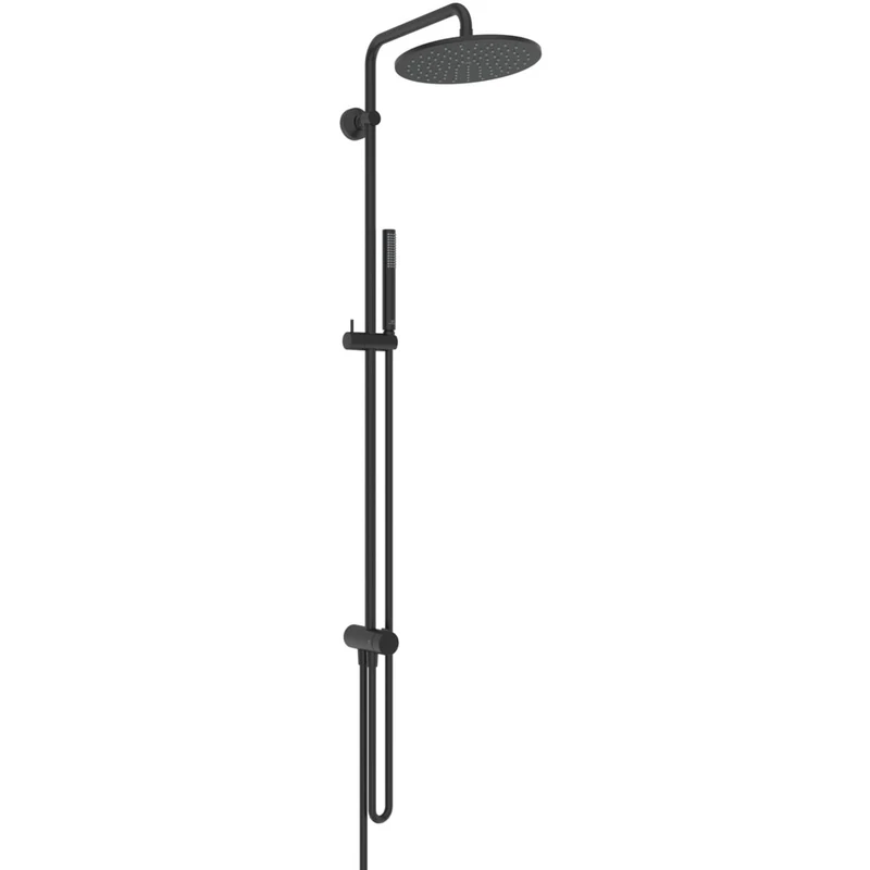 Ideal Standard Ceratwist T25M Shower Column Water Saving Rainfall Shower Head to Match Surface or Wall Connection Elbow - Black (178.5x496x1120mm)