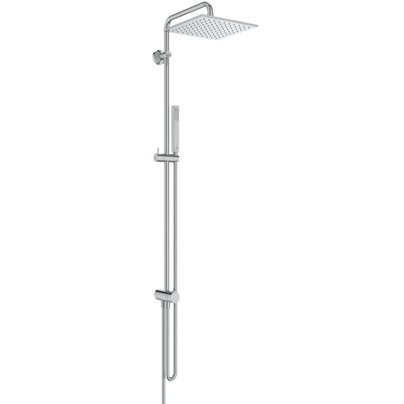 Ideal Standard Ceratwist T25 M Shower Column Water Saving Rainfall Shower Head to Match Surface or Wall Connection Elbow - Chrome (177x496x1120mm)