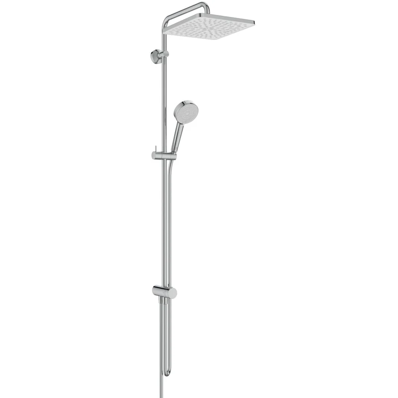 Ideal Standard Ceratwist T25 Shower Column, Water-Saving Shower Head to Match Surface or Wall Connection Elbow - Chrome (260x501x1120mm)