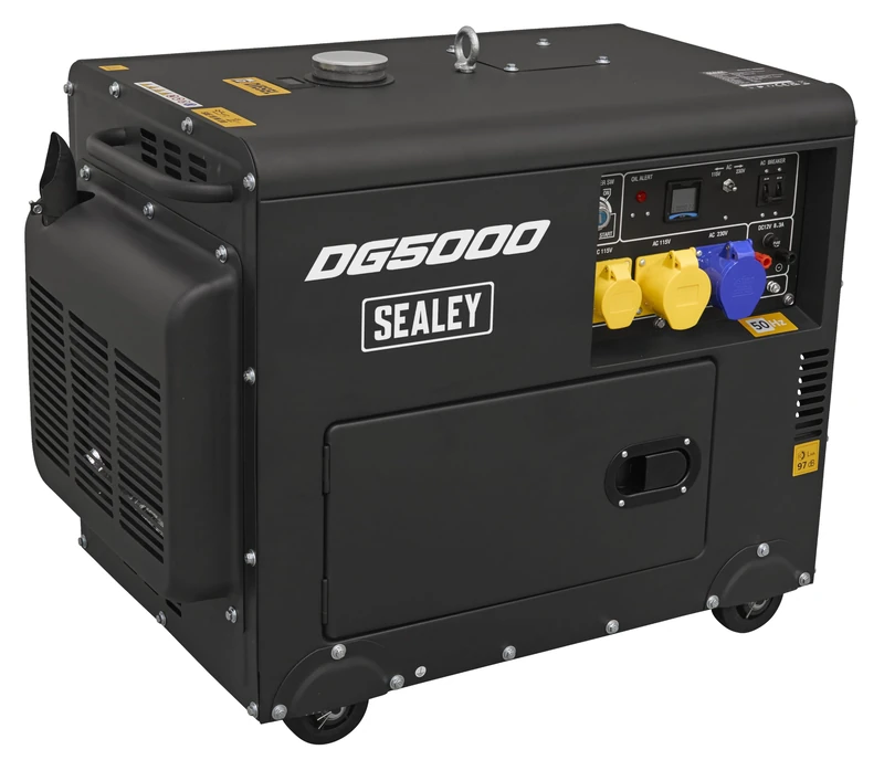 Sealey Diesel Generator, 5000W, 4-Stroke Engine, 110/230V - DG5000