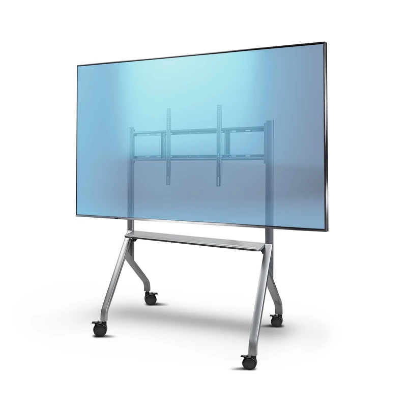 StarTech Easel-Style TV Cart for up to 100-inch and 220lb / 100kg Displays, Height Adjustable Rolling/Mobile Stand