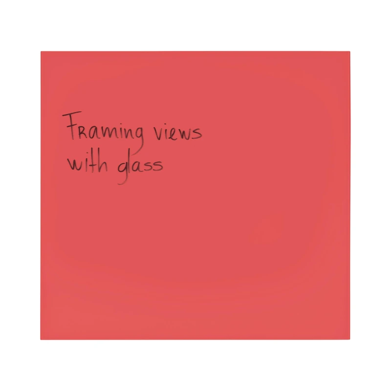 Bi-Office Reef Blush Magnetic Glass Board, 61x65,5cm, Glass Surface, Frameless Design